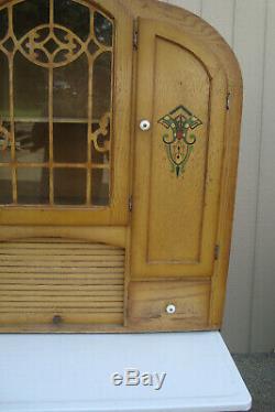 00001 Art Deco Oak Hoosier Cabinet Kitchen Work Cabinet