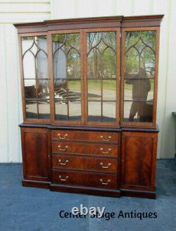 00001 HENKEL HARRIS Mahogany 2 Piece Breakfront China Cabinet Curio