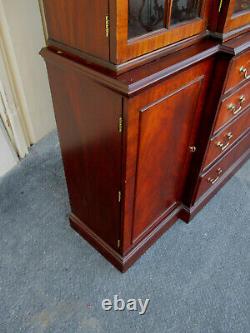 00001 HENKEL HARRIS Mahogany 2 Piece Breakfront China Cabinet Curio