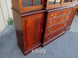 00001 HENKEL HARRIS Mahogany 2 Piece Breakfront China Cabinet Curio