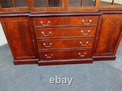 00001 HENKEL HARRIS Mahogany 2 Piece Breakfront China Cabinet Curio