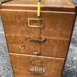 1 Vintage Oak Filing Cabinet / 4 Drawer / Files / Repaired / Flaws