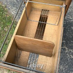1 Vintage Oak Filing Cabinet / 4 Drawer / Files / Repaired / Flaws