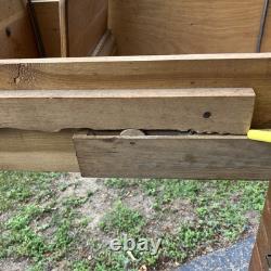 1 Vintage Oak Filing Cabinet / 4 Drawer / Files / Repaired / Flaws