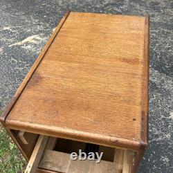 1 Vintage Oak Filing Cabinet / 4 Drawer / Files / Repaired / Flaws
