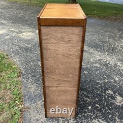 1 Vintage Oak Filing Cabinet / 4 Drawer / Files / Repaired / Flaws