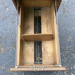 1 Vintage Oak Filing Cabinet / 4 Drawer / Files / Repaired / Flaws