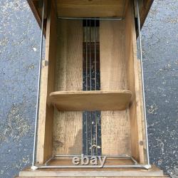 1 Vintage Oak Filing Cabinet / 4 Drawer / Files / Repaired / Flaws