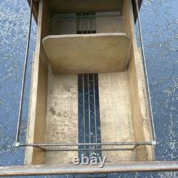 1 Vintage Oak Filing Cabinet / 4 Drawer / Files / Repaired / Flaws