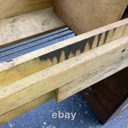 1 Vintage Oak Filing Cabinet / 4 Drawer / Files / Repaired / Flaws