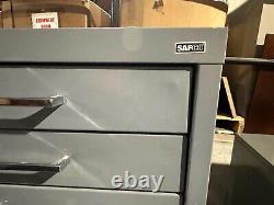 15 DR Flat Blue Print File Cabinet With Base in Gray Metal by Safco