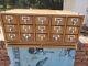 15 Drawer Card Catalog Wood File Cabinet With Pull Out Writing Shelves