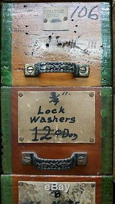 170 Plus Antique Wooden Hardware Store Cabinet Drawers With Original Pulls