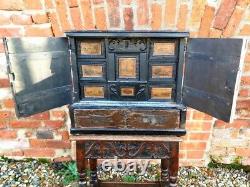 17th Century Flemish Antique Collectors Cabinet in Country House Condition