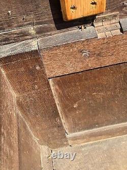 17th century carved oak coffer primitive blanket chest 1600s antique Jacobean