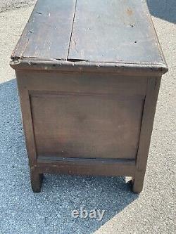 17th century carved oak coffer primitive blanket chest 1600s antique Jacobean