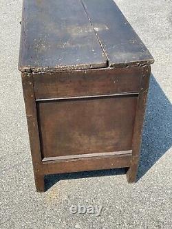 17th century carved oak coffer primitive blanket chest 1600s antique Jacobean