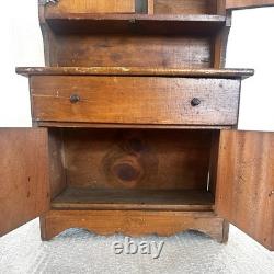 18 TALL SALESMAN SAMPLE MINIATURE Wood HOOSIER CABINET Antique Vintage RARE