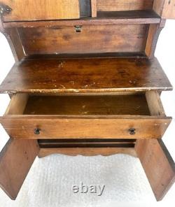 18 TALL SALESMAN SAMPLE MINIATURE Wood HOOSIER CABINET Antique Vintage RARE
