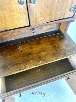 18 TALL SALESMAN SAMPLE MINIATURE Wood HOOSIER CABINET Antique Vintage RARE