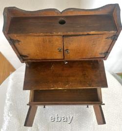 18 TALL SALESMAN SAMPLE MINIATURE Wood HOOSIER CABINET Antique Vintage RARE