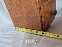1800's Antique Rare Birdseye Maple One Drawer Wall Hanging Fireplace Match Safe
