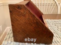 1800s Antique Primitive Countertop Wall Hung Corner Cabinet Painted Red Inside