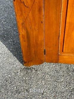 1800s Pennsylvania Primitive Cupboard 1 Door Lift LID Milk Cupboard Bracket Ft