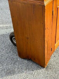 1800s Pennsylvania Primitive Cupboard 1 Door Lift LID Milk Cupboard Bracket Ft