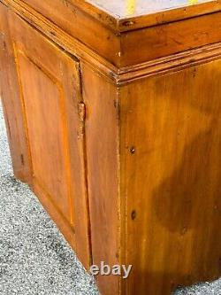 1800s Pennsylvania Primitive Cupboard 1 Door Lift LID Milk Cupboard Bracket Ft