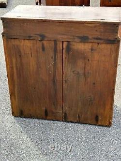 1800s Pennsylvania Primitive Cupboard 1 Door Lift LID Milk Cupboard Bracket Ft