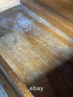 1800s Pennsylvania Primitive Cupboard 1 Door Lift LID Milk Cupboard Bracket Ft