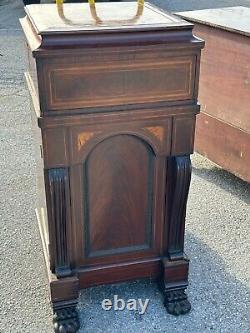 1800s paw foot mahogany inlaid bar cabinet sideboard needs tlc 46x22x23 empire