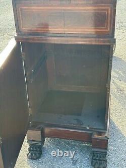 1800s paw foot mahogany inlaid bar cabinet sideboard needs tlc 46x22x23 empire