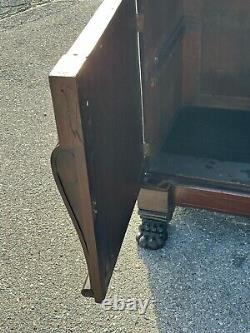 1800s paw foot mahogany inlaid bar cabinet sideboard needs tlc 46x22x23 empire