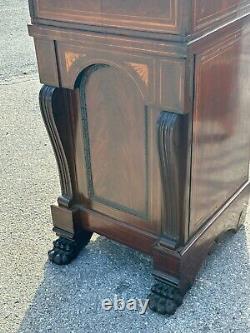 1800s paw foot mahogany inlaid bar cabinet sideboard needs tlc 46x22x23 empire