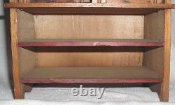 1880s Chestnut 2 Door 2 Drawer Orig RED Paint SALESMAN'S SAMPLE CABINET 10.75 H