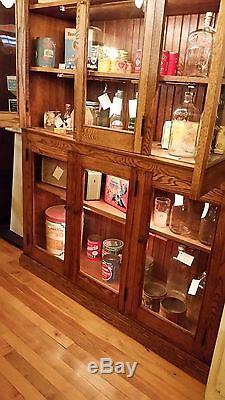 1890-1900 Oak 6 door general store display cabinet