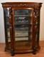 1890 Antique R. J Horner American Empire Tiger Oak Carved Griffin China Cabinet