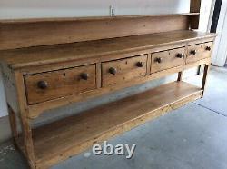 18th-19th Century 3 Pc. English Pine Welsh Dresser With Pot Board And Plate Rack
