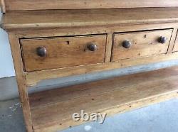 18th-19th Century 3 Pc. English Pine Welsh Dresser With Pot Board And Plate Rack