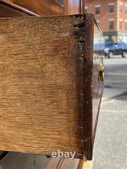 18th C Antique Mahogany Chippendale / Georgian Linen Press / Tv Cabinet