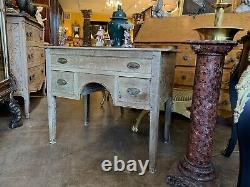 18th Century Antique George III Grained Bleached Oak Dressing Table