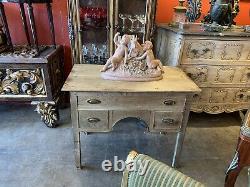 18th Century Antique George III Grained Bleached Oak Dressing Table