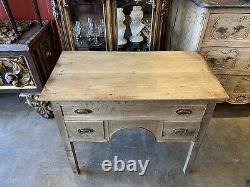 18th Century Antique George III Grained Bleached Oak Dressing Table