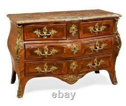 18th Century Louis XV Gilt Bronze Mounted Tulipwood Kingwood & Amaranth Commode