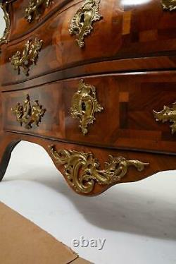 18th Century Louis XV Gilt Bronze Mounted Tulipwood Kingwood & Amaranth Commode