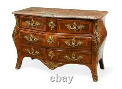 18th Century Louis XV Gilt Bronze Mounted Tulipwood Kingwood & Amaranth Commode