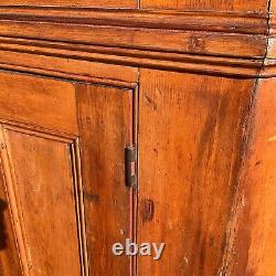 18th Chippendale Softwood Corner Cupboard Cabinet Primitive Country Barn Find @