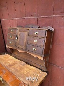 1900s Antique Medical Cabinet Kitchen Bathroom Industrial Dental Wood Apothecary